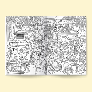 Summer days coloring book สมุดระบายสี 20 หน้า ขนาด 17x25cm