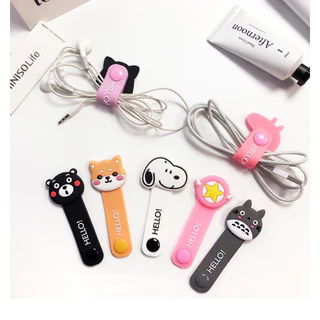 พร้อมส่งในไทย ที่รัดสายชาร์จและสายหูฟัง ลายการ์ตูน น่ารัก มินิแบบพกพา พื้นที่จัดเก็บ หัวเข็มขัด คละแบบ {สุ่มแบบ}