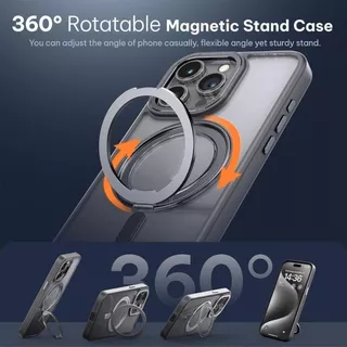 (วงแหวนหมุนได้+แถมฟิล์ม) เคส FenixShield 360 Rotatable Stand สำหรับ iPhone 17 / 16 / 15 / Plus / Pro / Max