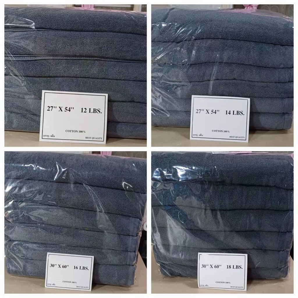 ผ้าขนหนู ผ้าเช็ดตัว เกรดโรงแรม แบบแพ็ค/ยกโหล(12 ผืน) ราคาประหยัด