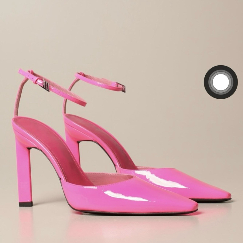 Used once จากร้าน #vshoesofficial size 37 (ตรงไซส์ 23.5 cm) สูง 9 cm สีบาร์บี้มากกก