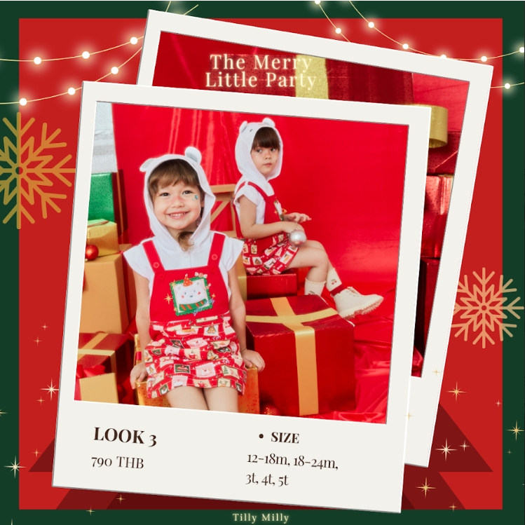 Tilly Milly ชุดเอี๊ยมเด็กผู้หญิง Look 3 - The merry little party