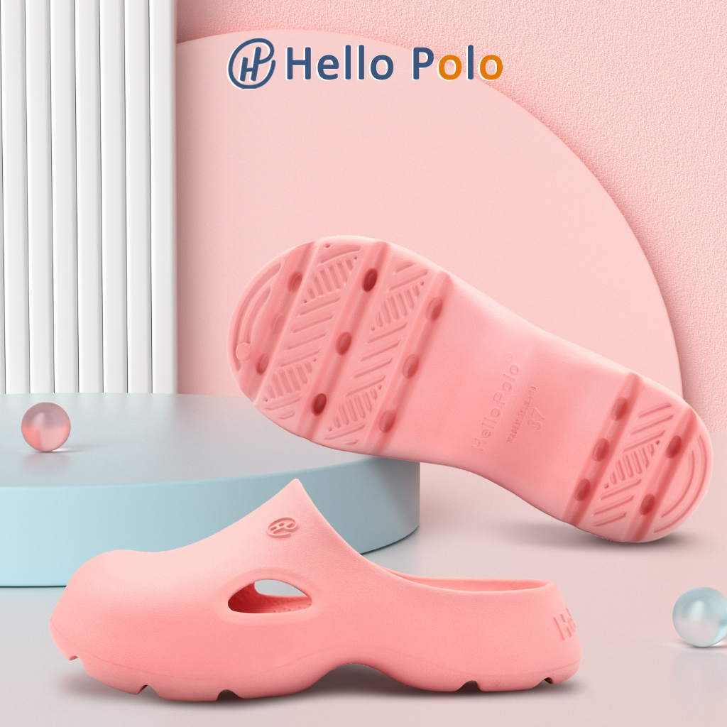 Hello Polo รองเท้าหัวโต รองเท้าพื้นหนา กันลื่น แฟชั่นลําลอง เหมาะกับฤดูร้อน นิ่มเหมือนเหยียบขี้ HP8006W