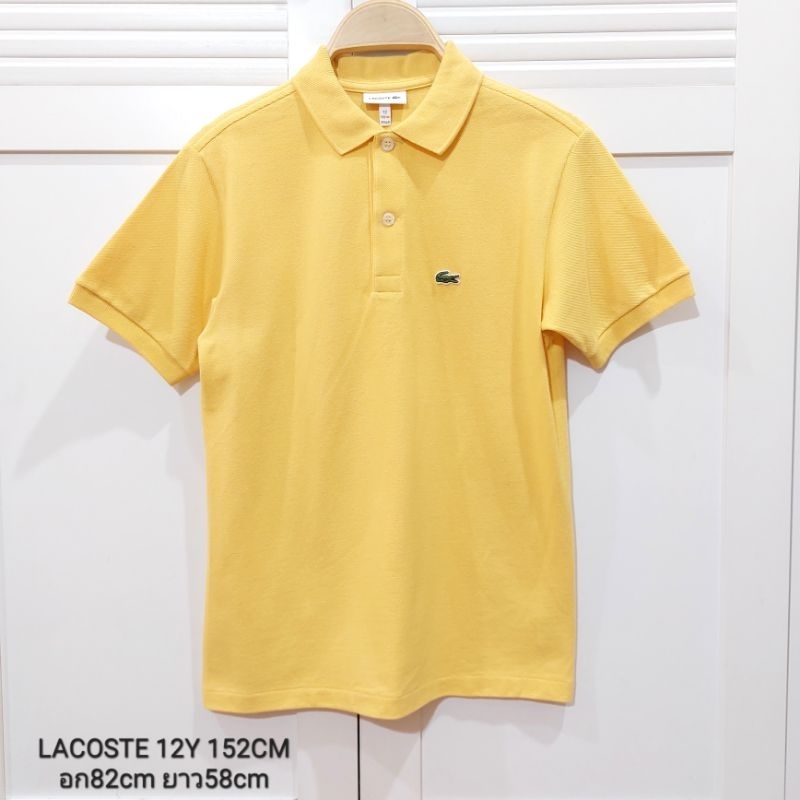 เสื้อเด็ก LACOSTE  แท้100% สีเหลืองสดใส คอโปโล ผ้าดีมากค่ะ ไซส์ 12Y 152cm