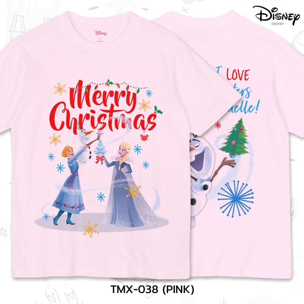 Power 7 Shop เสื้อยืดการ์ตูน “Merry Christmas” ลิขสิทธ์แท้ DISNEY (TMX-038)