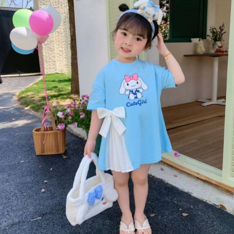 พร้อมส่ง   เดรสแขนสั้นเด็กผู้หญิง พิมพ์ลายการ์ตูนซานริโอ้ น่ารัก เนื้อผ้าดี ราคา ถูกที่สุด ดีลบีเคเค แกลเลอรีภาพที่ 7