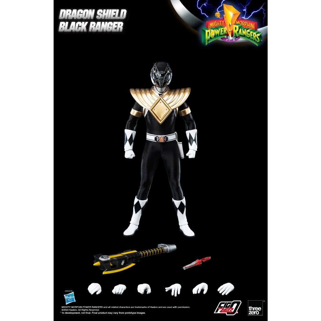 Threezero 1/6 : FigZero - Mighty Morphin Power Rangers Dragon Shield Black Ranger 3Z05916