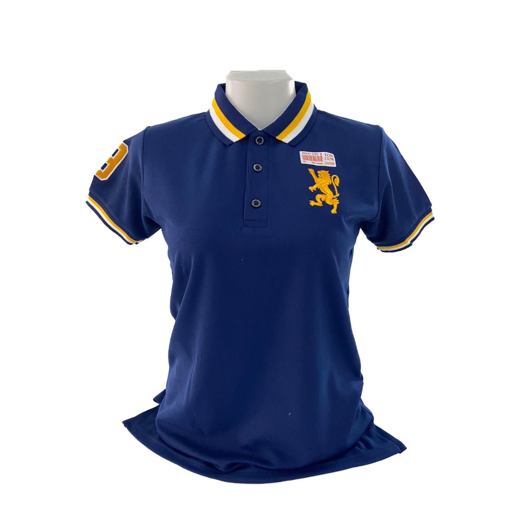 เสื้อผู้หญิง เสื้้อโปโล (หญิง)ลายสิงห์เเขนปักเลข9