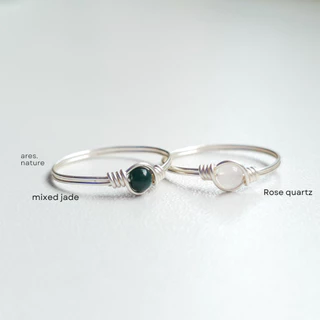 ares.nature - แหวนหินลวดดัดรุ่น mini basic แหวนสายมู แหวนหินมงคล เลือกหินเองได้