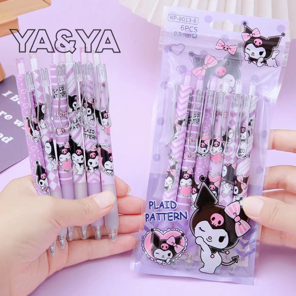 🔥พร้อมส่🔥Set 6 แท่งสุดคุ้ม ปากกา Sanrio เขียนง่ายถนัดมือ❤