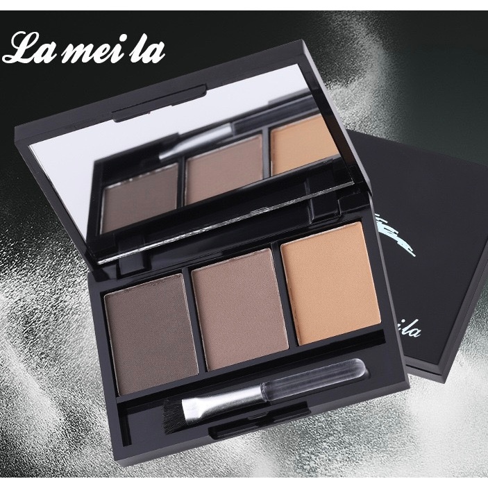 kk sale9:E5228 Eyebrow Powder แป้งฝุ่นเขียนคิ้ว 3in1 พร้อมแปรง กันน้ำ กันเหงื่อ ติดทนนานใช้ระบายสีคิ