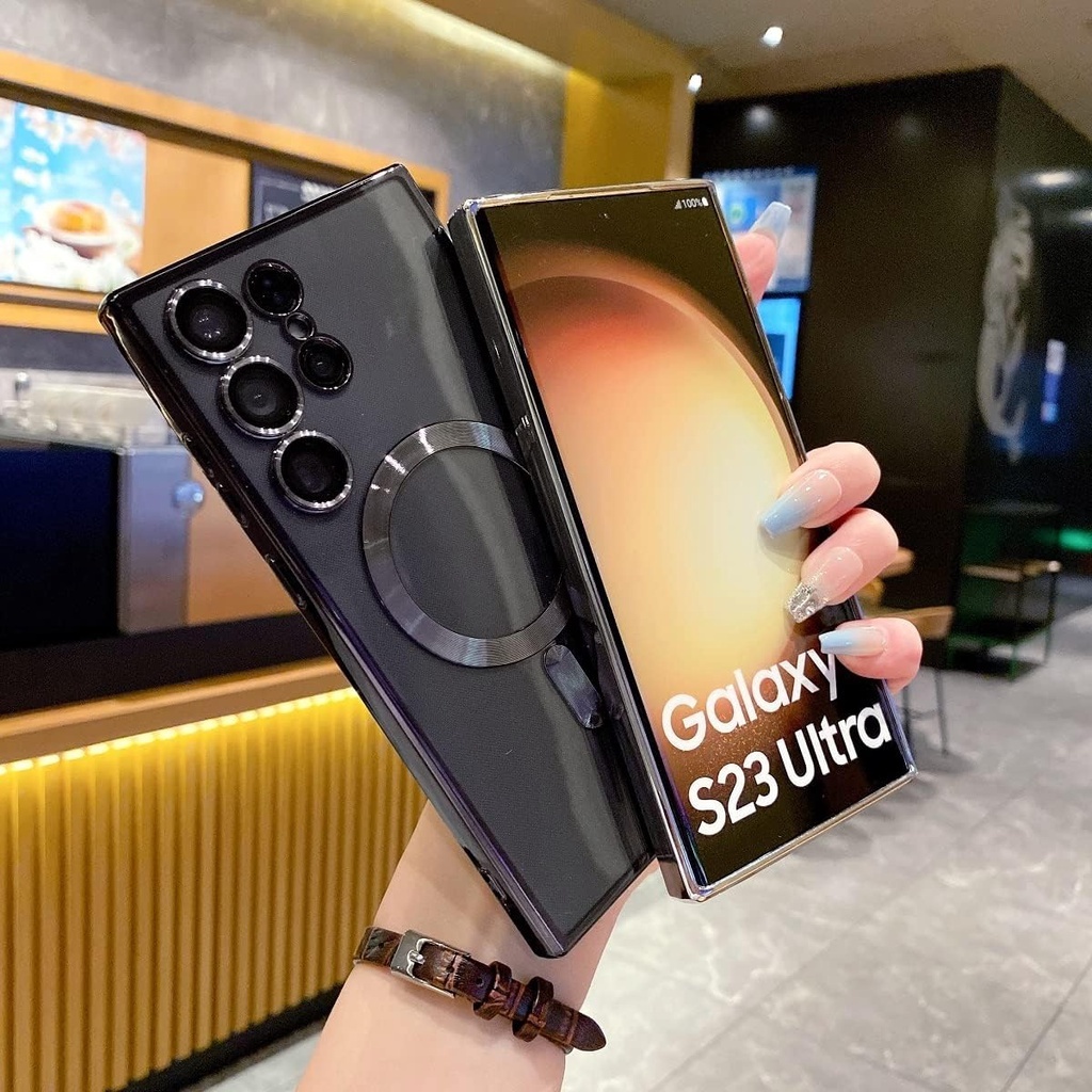 เคสใสกันกระแทก แม่เหล็ก สำหรับ เคสซัมซุงSamsung Galaxy S24 S23 S22 S21 S20 plus ultra FE note 10 20 ultra ชาร์จแบบไร้สาย - รูปที่ 7