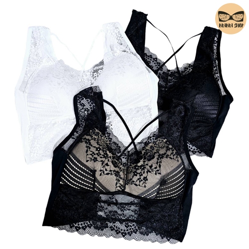 เสื้อกล้ามลูกไม้ สาวอวบ ชุดชั้นใน ซับใน สปอร์ตบรา โชว์หลัง L1120