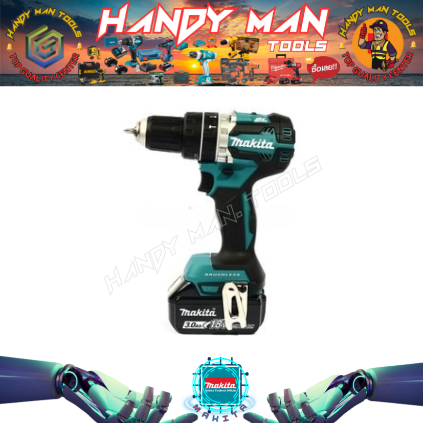 MAKITA รุ่น DHP484RFE สว่านกระแทกไร้สาย 18 โวลต์ ขนาด 13 มม.# ออก..ใบเสร็จ-ใบกำกับภาษี..ได้ครับ..
