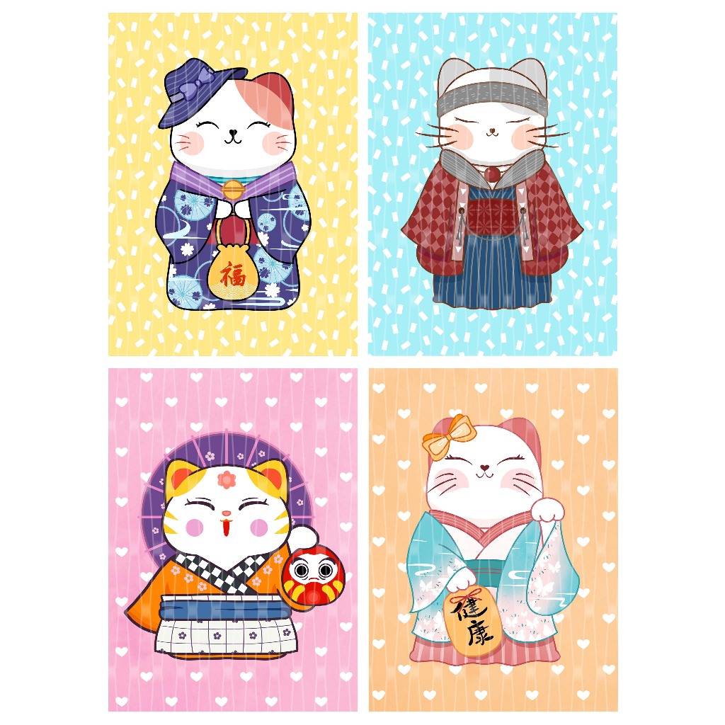 ผ้าพิมพ์ลายน้องแมวC27