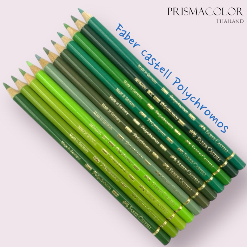 ดินสอสีไม้ กันน้ำ Faber-Castell Polychromos จำหน่ายแบบแยกแท่ง (กลุ่มสีเขียว)