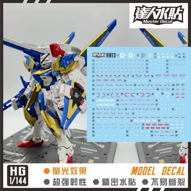 🟦ดีคอลน้ำ DL 013 HGUC DECAL HG V2 ASSAULT BUSTER GUNDAM เรืองแสงแบล็คไลท์