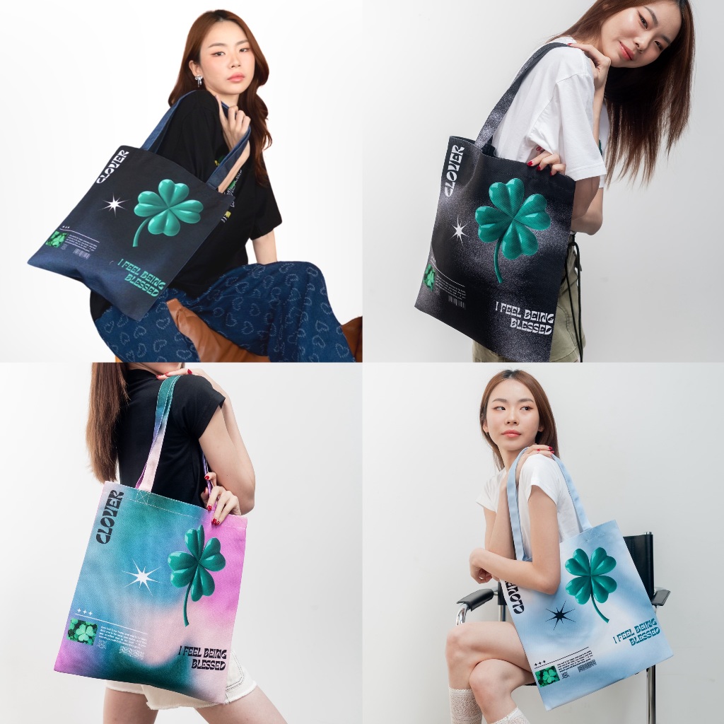 NEW vibes.brandd⌇Lucky Clover tote Series⌇กระเป๋าผ้า vibes