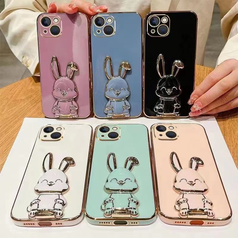 เคสขาตั้ง ลายกระต่าย สำหรับiPhone 15 Pro Max i14 14pro max i13 13pro max i12 12pro max i11 11pro max  TPU ขอบตรง ราคาถูก Shopee Lazada