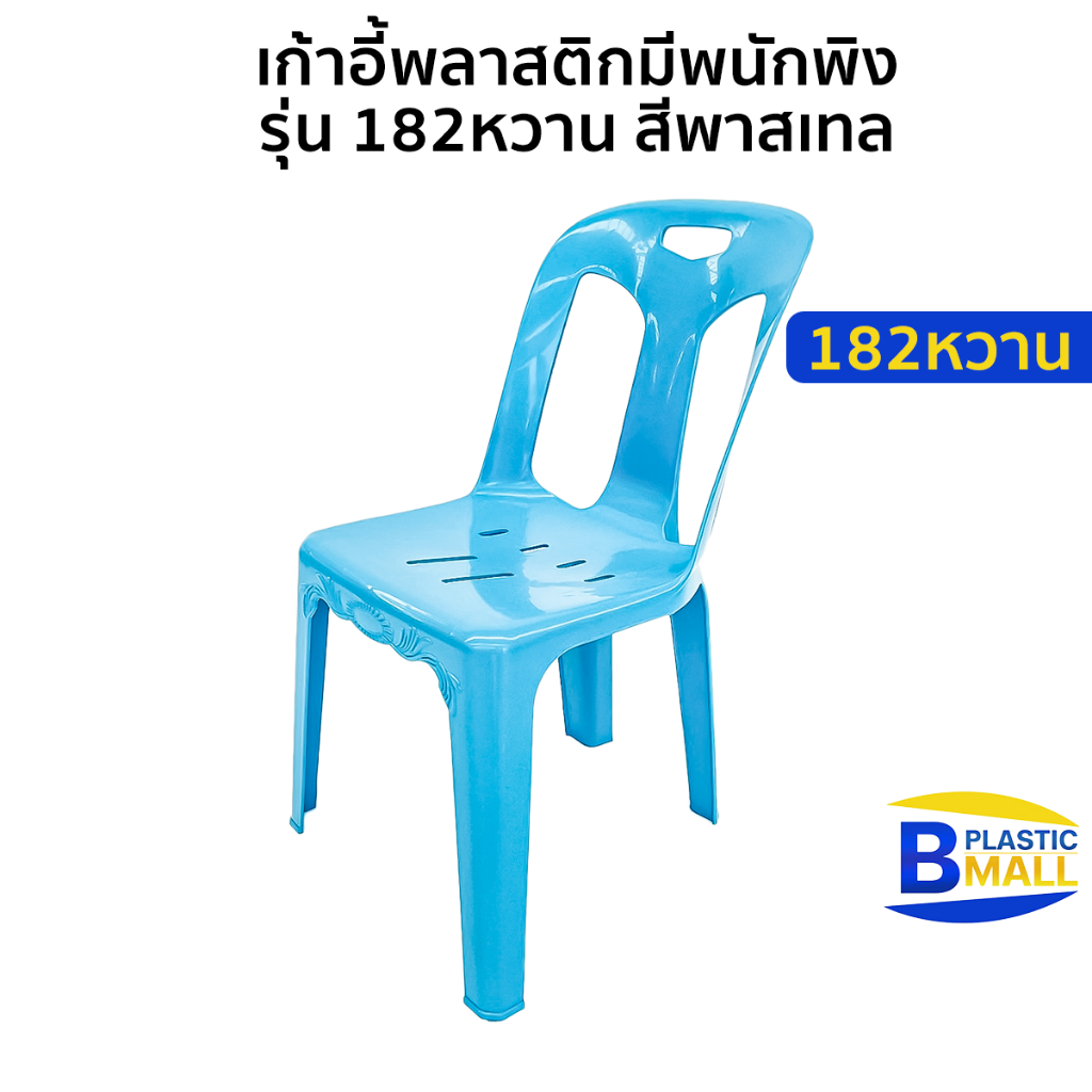Luckyware เก้าอี้พลาสติก มีพนักพิง สีพาลเทส รุ่น 182หวาน