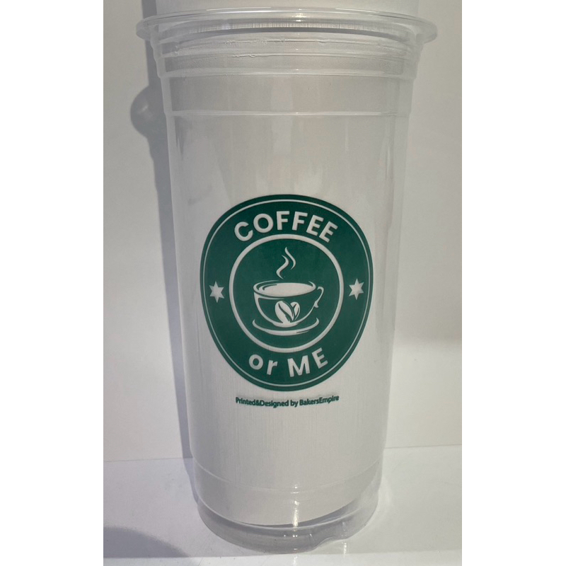 แก้ว 22oz แก้วพิมพ์ลาย coffee or me 2แพ็ค100ใบ