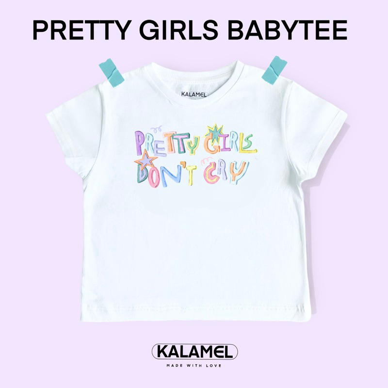 Kalamel เสื้อยืดผู้หญิง baby tee ลาย Pretty girls
