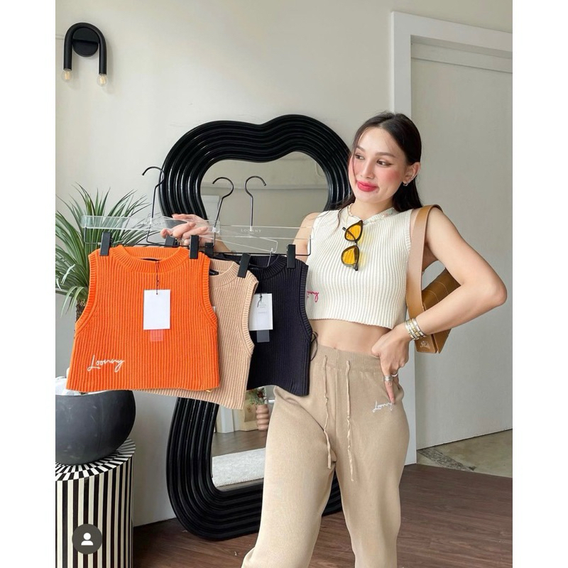 Loonnystore เสื้อครอปไหมพรม