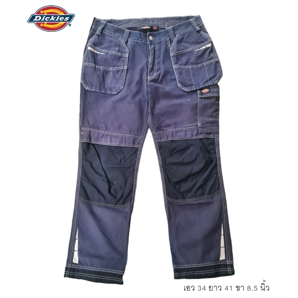 Dickies workwear กางเกงช่างมือสองแบรนด์แท้ สีเทา เอว 34