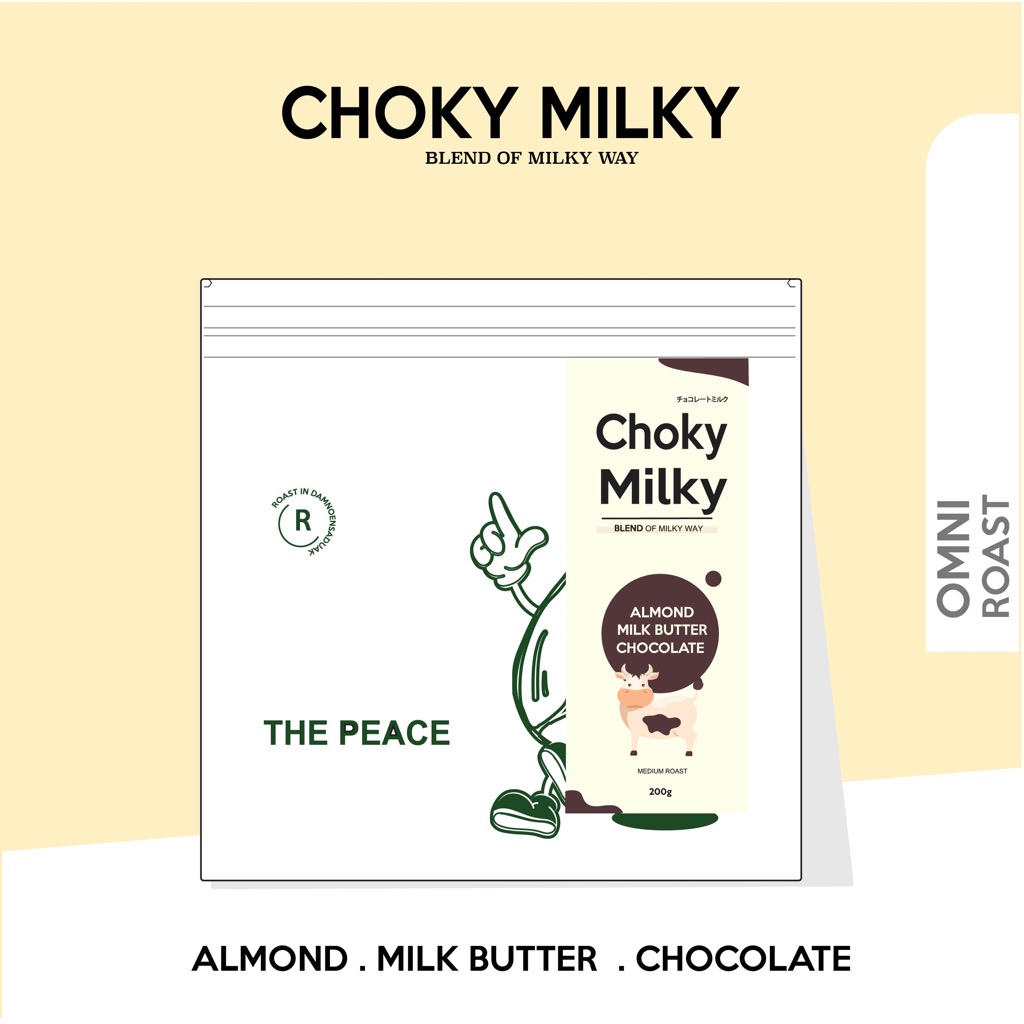 เมล็ดกาแฟ คั่วกลาง Full City Roast - Choky Milky (Brazil Natural) - 200g