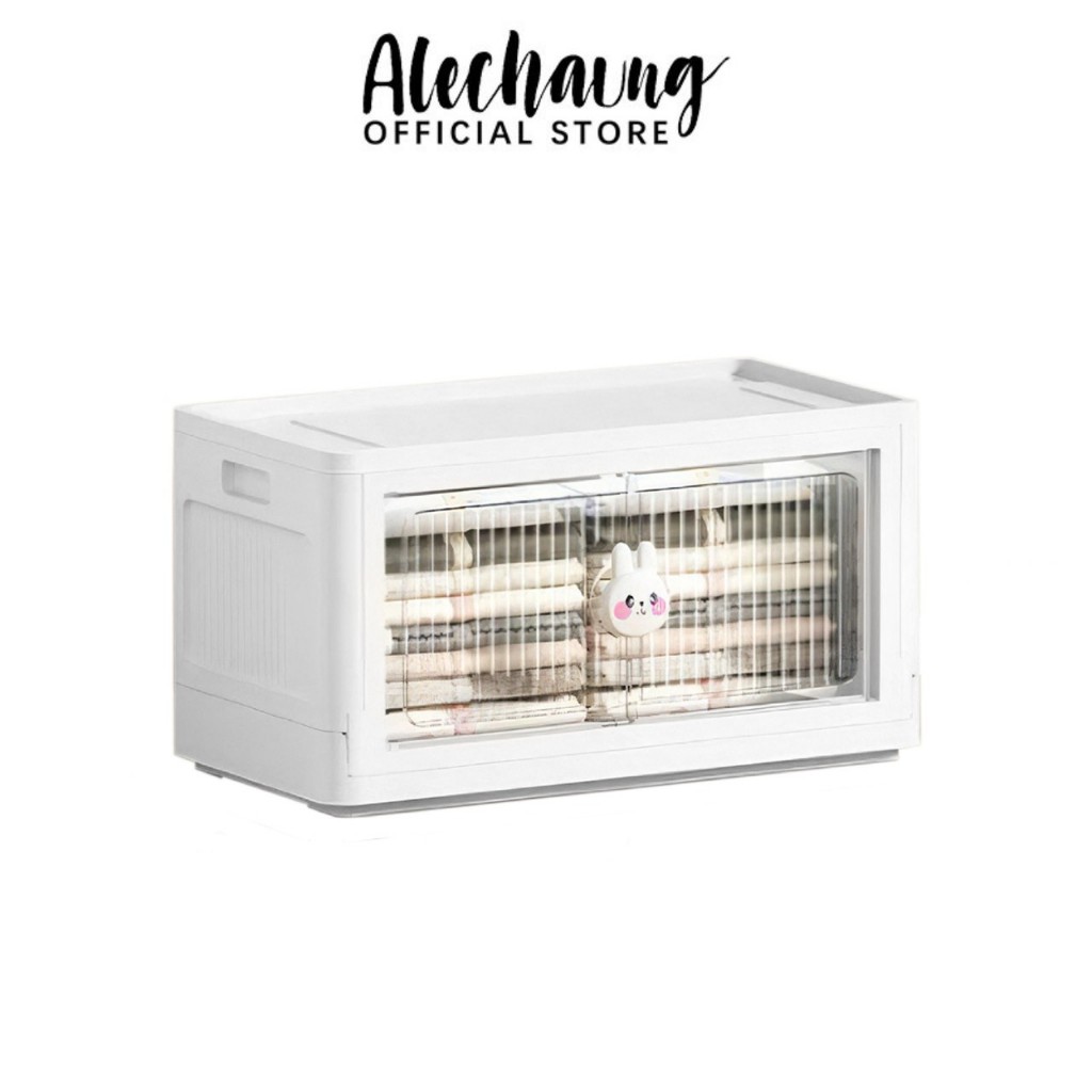 Alechaung กล่องเก็บของพลาสติก กล่องเก็บของ กล่องเก็บของพับได้ storage box สำหรับเก็บเสื้อผ้า ขนม หนังสือ 1กล่อง