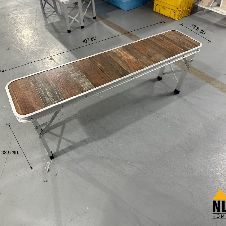 เก้าอี้ม้านั่งยาวพับเก็บได้ นั่งได้2คน ม้านั่งยาว รับน้ำหนักได้160 กก. นั่งชิว เก้าอี้ปิค / NL HOME - รูปที่ 6