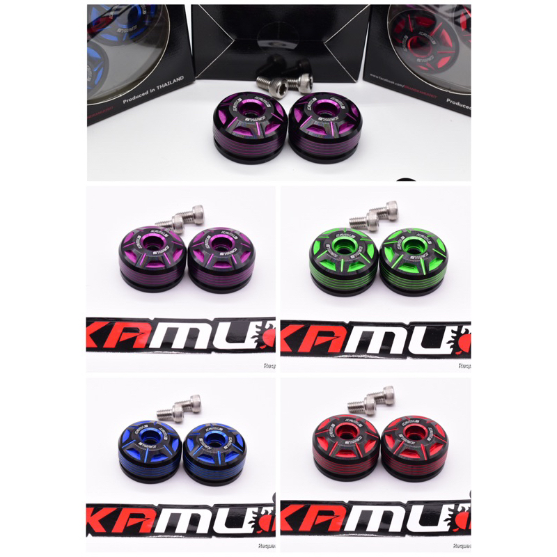 KAMUII อุดปลายแฮนด์ สีทูโทน  เฉพาะ click-160 กับ จีออโน่