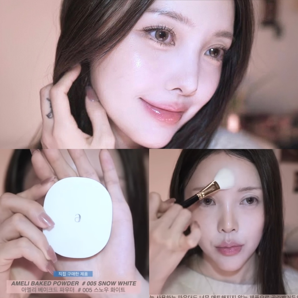 พร้อมส่ง (แป้ง Snow White) AMELI BAKED POWDER ของแท้จากช็อปเกาหลี✔️ สินค้าพรีออเดอร์