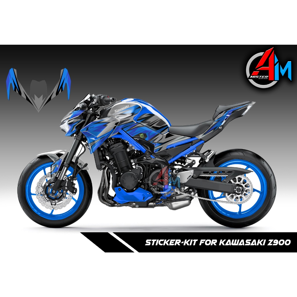 (Mr.AM) ชุดสติ๊กเกอร์ [เกรด Premium] Kawasaki Z900 2021 (TT FASTER LINE)