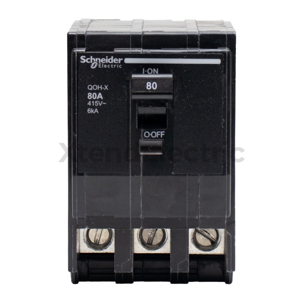 เซอร์กิตเบรกเกอร์ 80 แอมป์ 3 โพล 6kA SCHNEIDER QOH380XT
