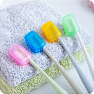 [สุ่มสี] 5 ชิ้น / เซต กล่องเก็บแปรงสีฟัน เดินทาง กลางแจ้ง สร้างสรรค์ / ฝาครอบหัวแปรงสีฟัน แบบพกพา