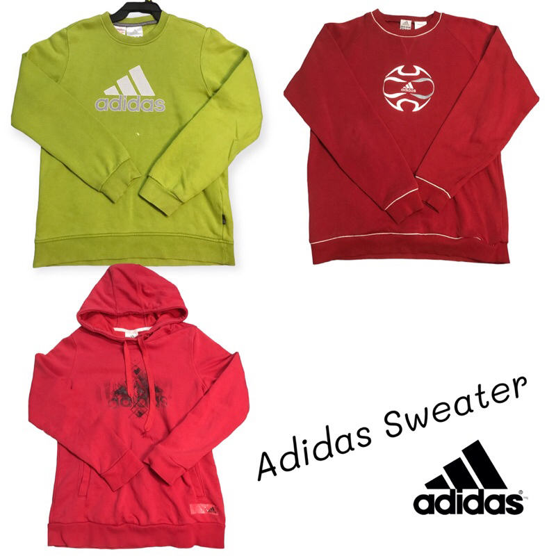 Adidas สเวเตอร์มีฮู้ด เสื้อกันหนาว เสื้อแขนยาว ผู้หญิงและผู้ชาย แบรนด์แท้ 100% มือสองนำเข้าจาก USA *