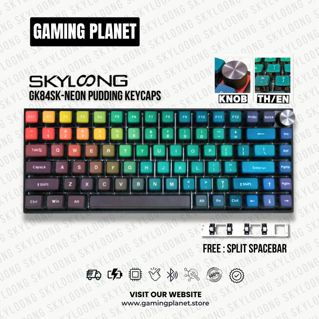 คีย์บอร์ด ไร้สาย SKYLOONG GK84SK KNOB LITE GASKET/Layout 84keys/มีให้เลือกไร้สาย TRIPPLE Mode