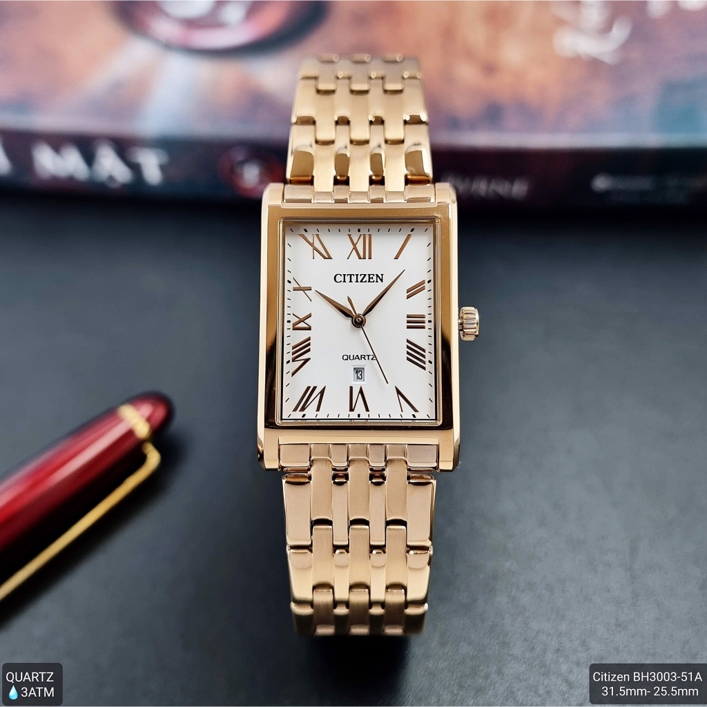CITIZEN Quartz Men's Watch Stainless Strap รุ่น BH3003-51A - Pink Gold ของแท้100% รับประกันศูนย์1ปี