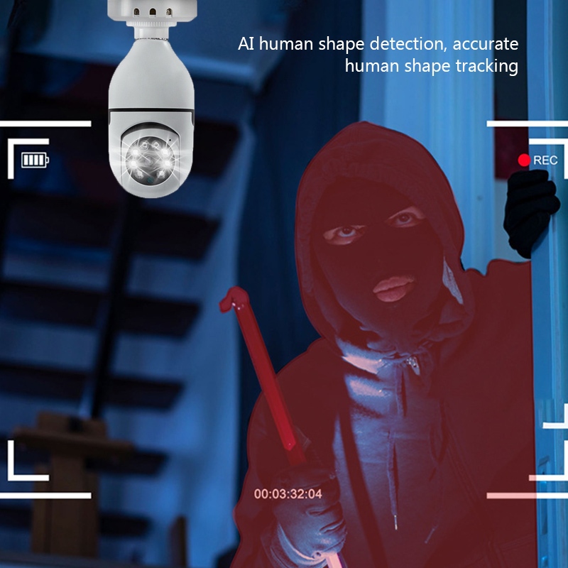 (YIIOT app)กล้องหลอดไฟ E27 ip camera cctv ไร้สาย ดูผ่านมือถือ กล้องวงจรปิด 360 องศา 2ล้านพิกเซล wifi full HDกล้องอินฟาเร