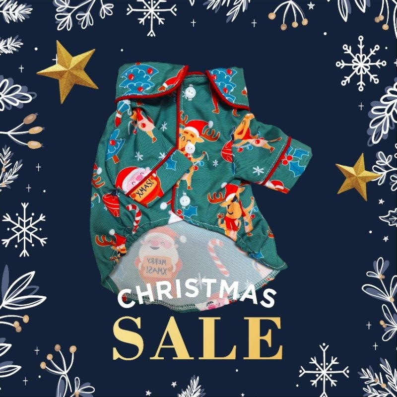 เสื้อหมาแมว🐶ชุดนอนซานตาคอส ( Santa Claus)