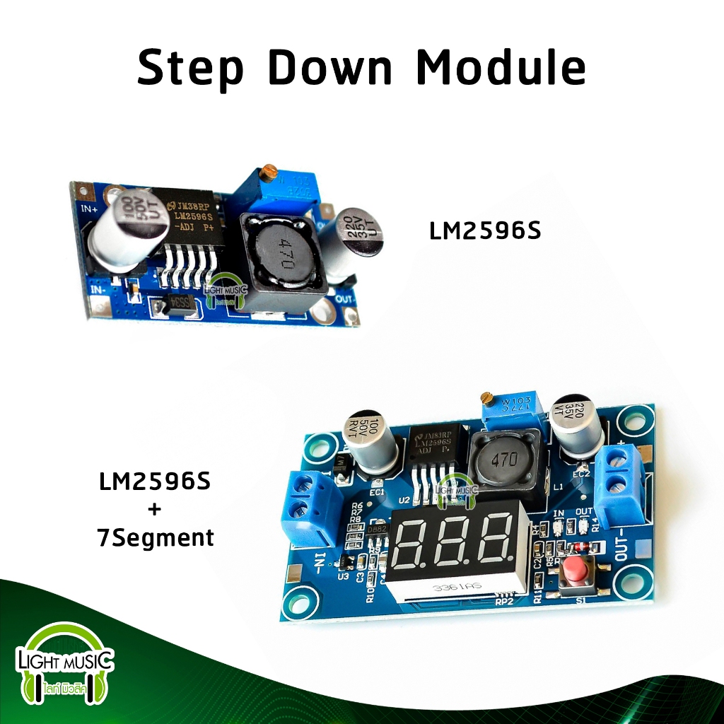 Step Down Module DC to DC LM2596 3 - 40 V to 1.5 - 35 V 2 A โมดูลลดแรงดัน วงจรลดแรงดัน บอร์ดปรับแรงด