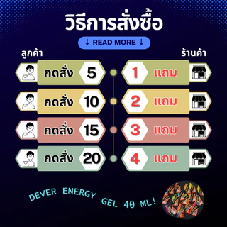 (ซื้อ 5 แถม 1) Dever Energy Gel (ดีเวอร์เจล) 40ml ให้เจลพลังงาน 120kcal ซองขนาดเล็กพกพาสะดวก ราคาต่อซอง (Z01)
