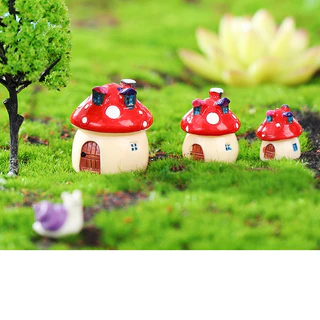 บ้านเห็ด น่ารักมุ้งมิ้ง มี 4 ขนาดให้เลือก (ราคา/ 1ชิ้น) ตุ๊กตาแต่งบ้าน สะสม แต่งสวน จัดสวนถาด พร็อพถ่ายรูป