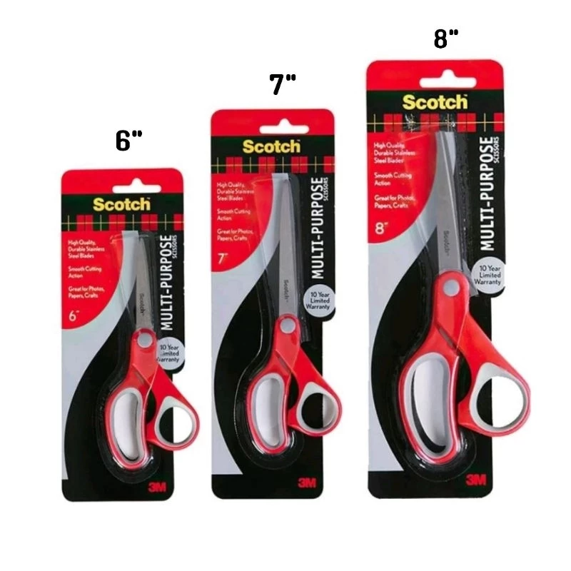 สก๊อตช์™ Scotch Multi-Purpose 3M กรรไกรอเนกประสงค์ ใบมีดทำจากสแตนเลส
