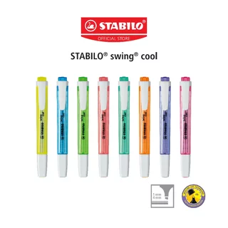 STABILO swing cool ปากกาไฮไลท์ ปากกาเน้นข้อความ สีสะท้อนแสงและสีพาสเทล ด้ามเดี่ยว