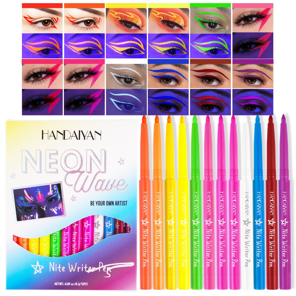 พร้อมส่ง!! แพค12สีอายไลเนอร์ดินสอสีเรืองแสง อายไลเนอร์ดินสอสีแฟนซี
