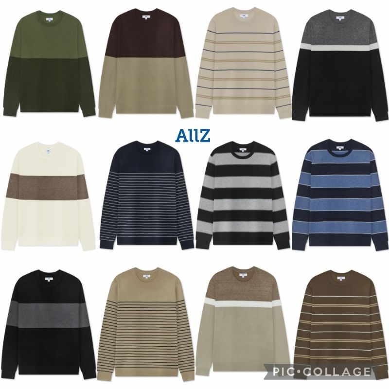 เสื้อคอกลมแขนยาวผู้ชายผ้าถัก AllZ