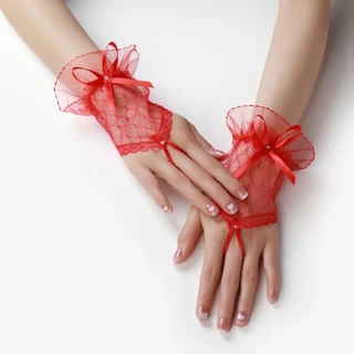 E2/4ถุงมือตาข่ายเว้นนิ้ว เด็กและผู้ใหญ่ สีขาวและสีดำใช้ออกงาน การแสดงต่าง ๆ พร้อมส่งในไทย