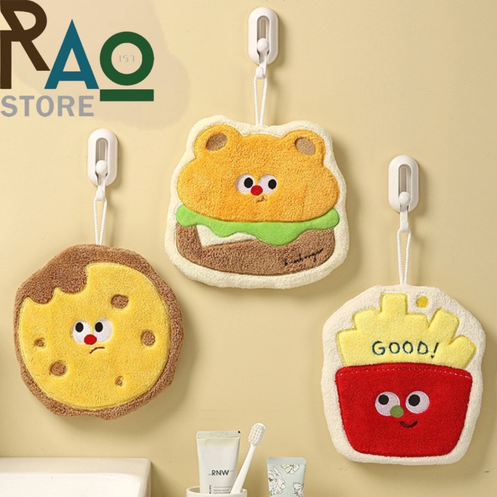 RAO Store พร้อมส่ง  ผ้าเช็ดมือลายน่ารัก นุ่มนิ่ม เช็ดอเนกประสงค์ ดูดซับน้ำดี ผ้าเช็ดมือลายตัวการ์ตูน
